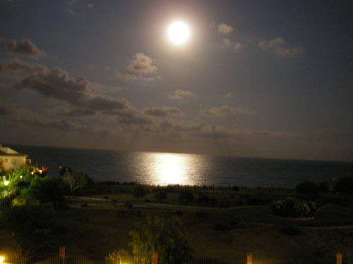 Moon Over Sea in Cabo Roig